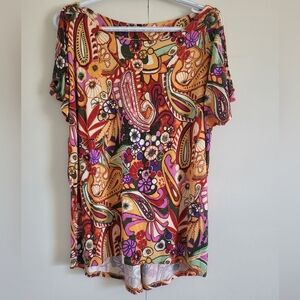 Cable & Gauge Colorful Paisley Floral Dress